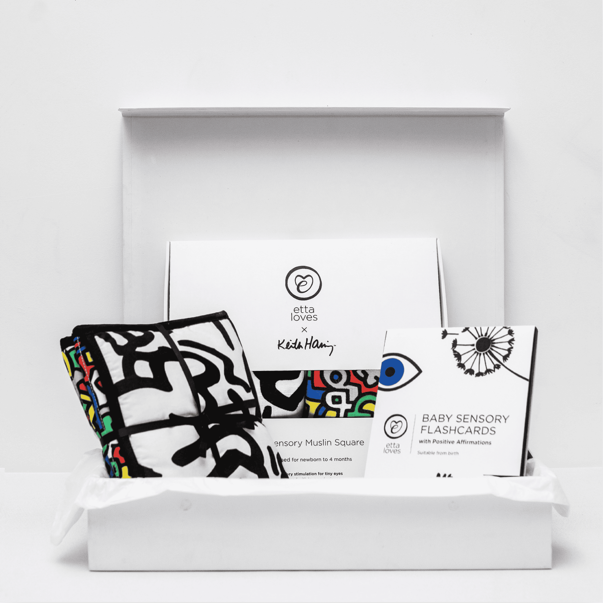 GIFT COLLECTION BOX IN 'KEITH HARING' - for babies' first year - Etta Loves
