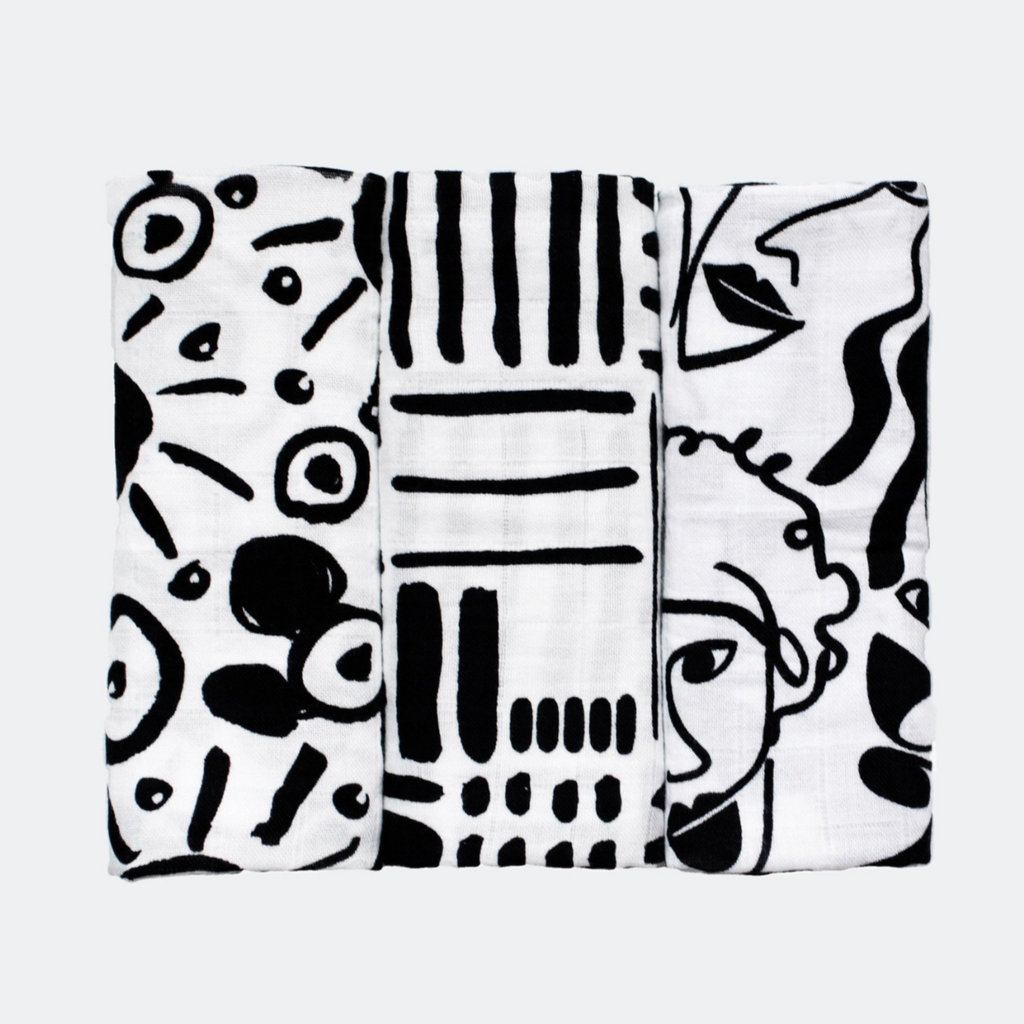 graphic print muslin squares - Etta Loves
