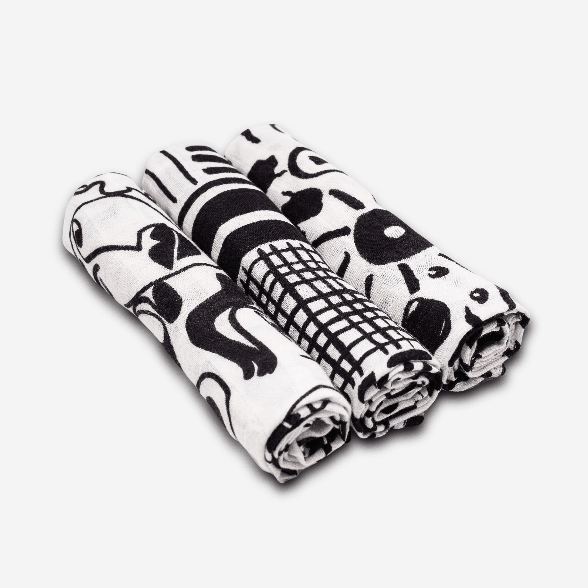 DRAWING PRINT MUSLIN 3 - PACK - for newborn to 4 month old babies - Etta Loves