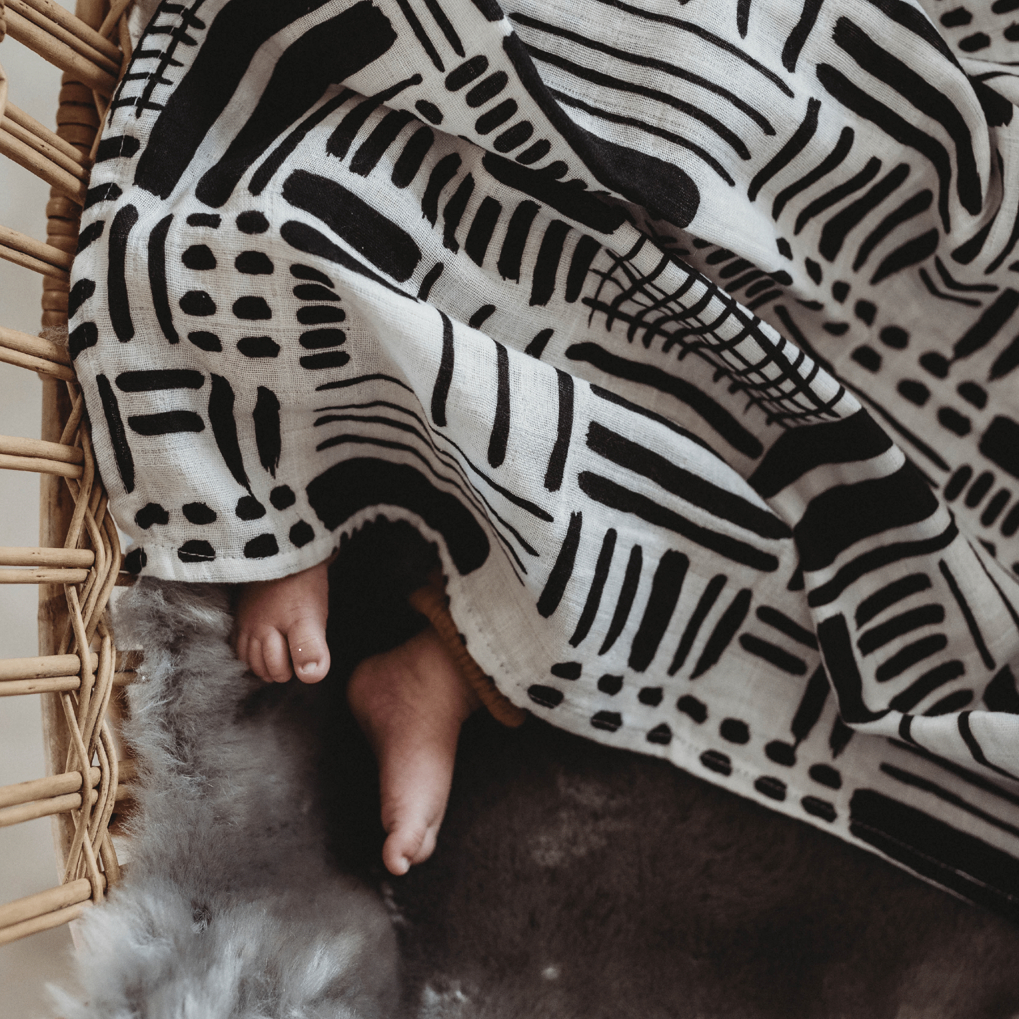 DRAWING PRINT MUSLIN 3 - PACK - for newborn to 4 month old babies - Etta Loves