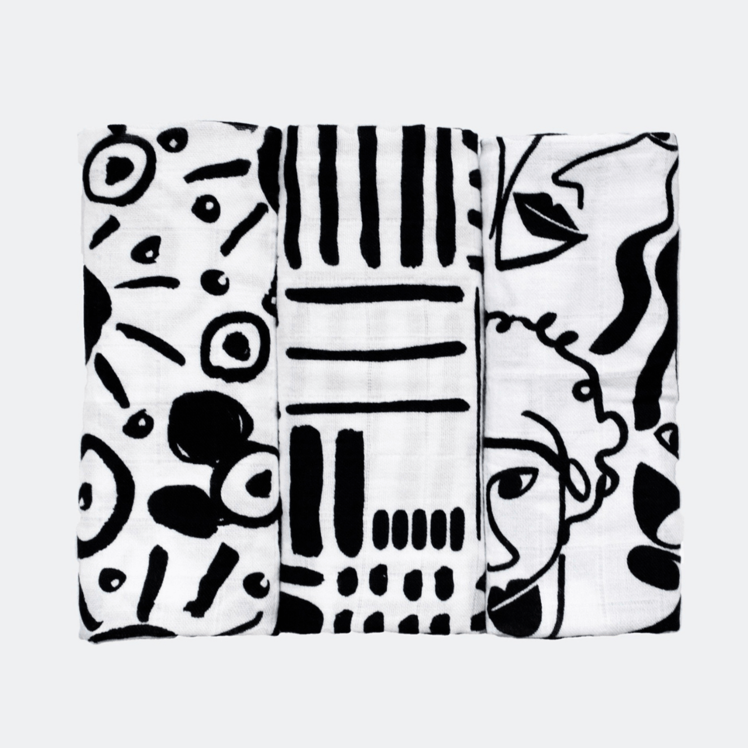 DRAWING PRINT MUSLIN 3 - PACK - for newborn to 4 month old babies - Etta Loves