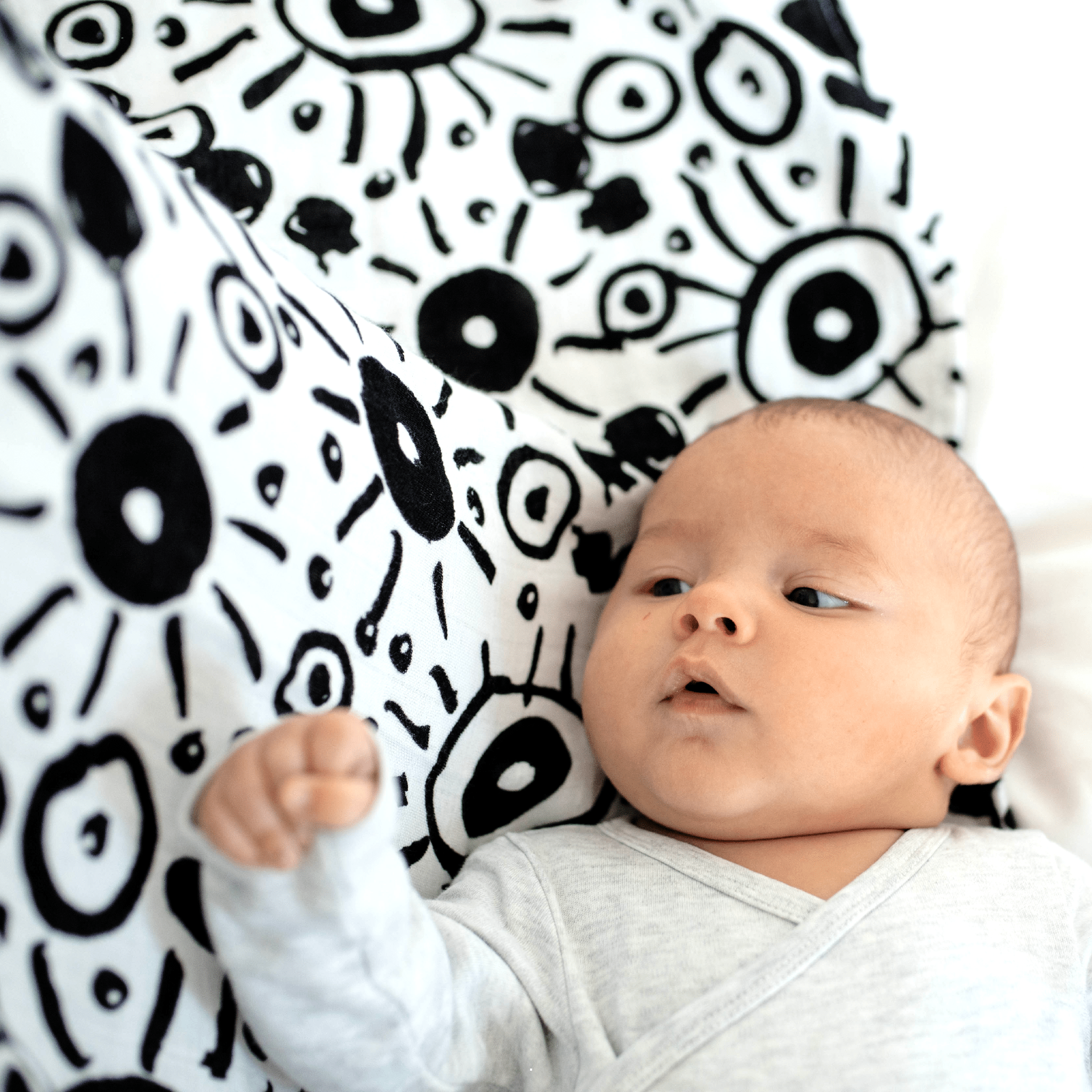 DRAWING PRINT MUSLIN 3 - PACK - for newborn to 4 month old babies - Etta Loves