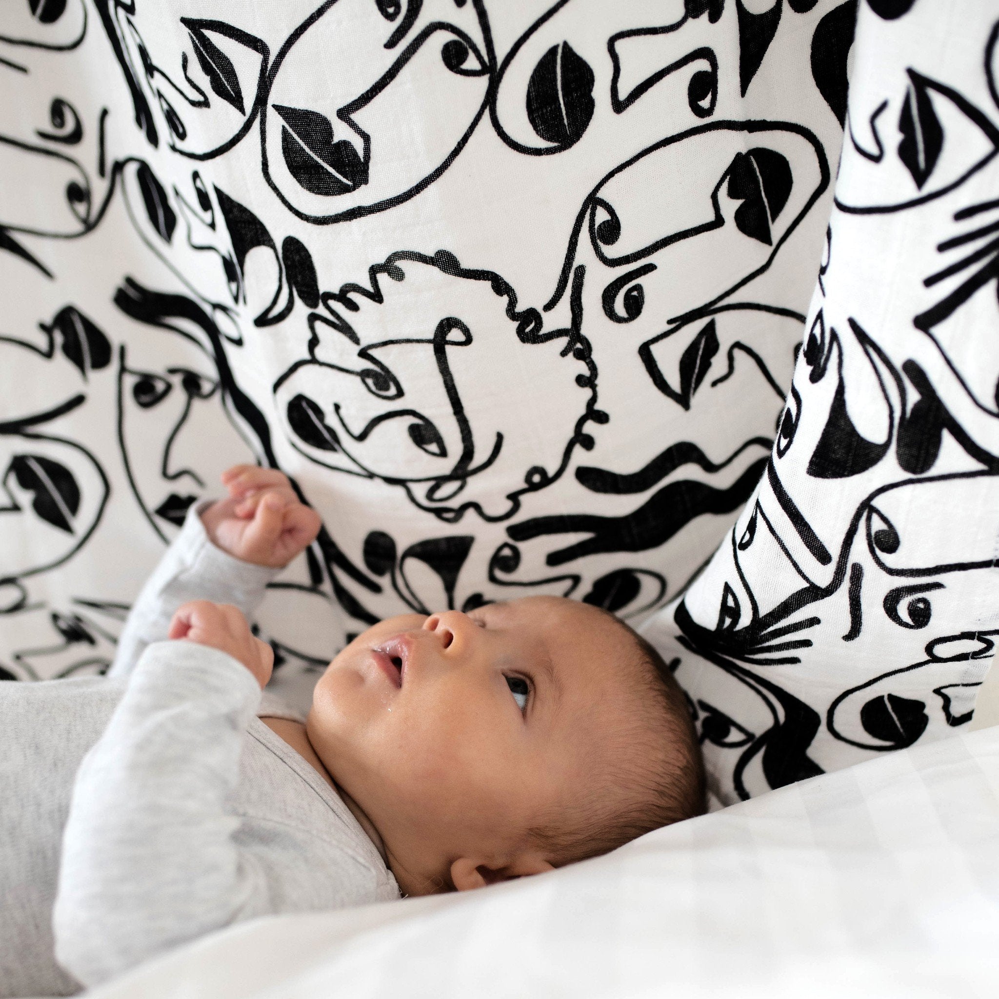 DRAWING PRINT MUSLIN 3 - PACK - for newborn to 4 month old babies - Etta Loves