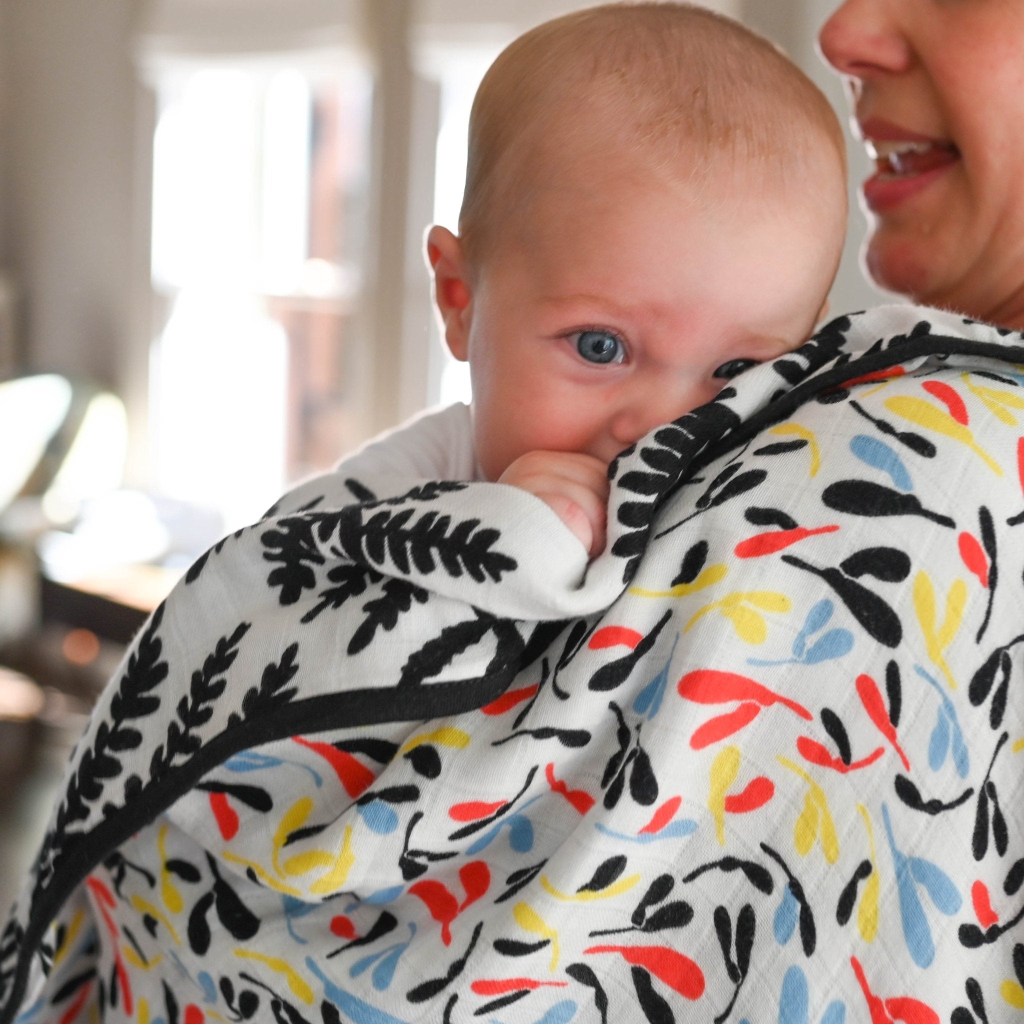 PLANT PRINT MUSLIN BLANKET - reversible newborn to 4 months / 5+ months - Etta Loves