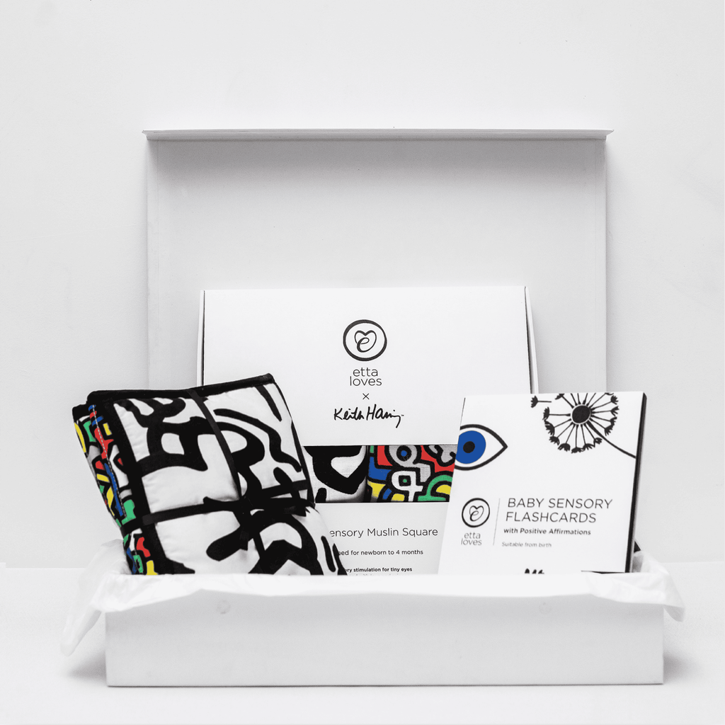 GIFT COLLECTION BOX IN 'KEITH HARING' - for babies' first year - Etta Loves