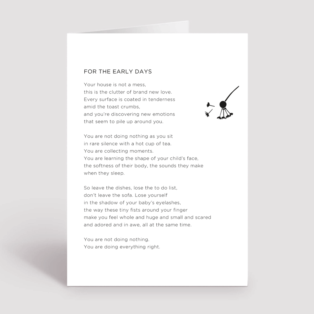 NEW BABY CARD - For the early days - Etta Loves