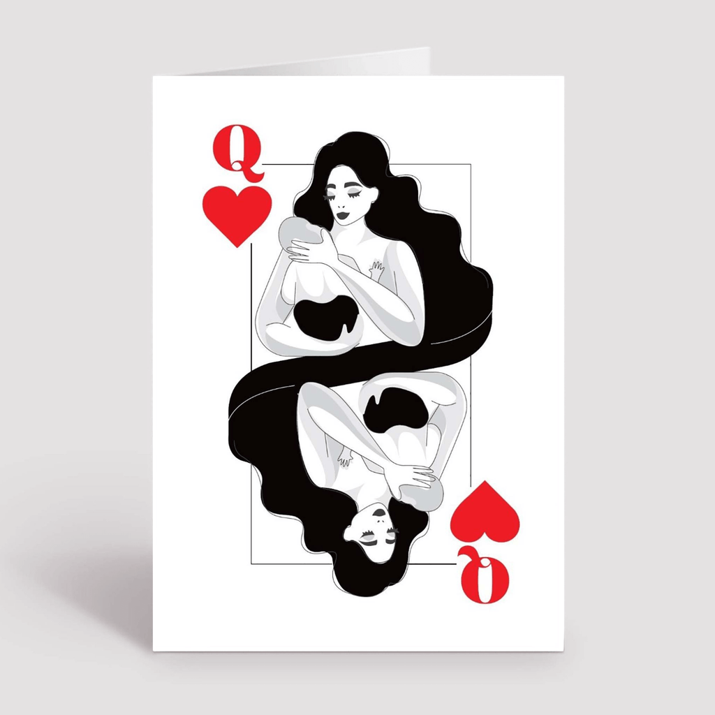 NEW BABY CARD - Queen of Hearts - Etta Loves