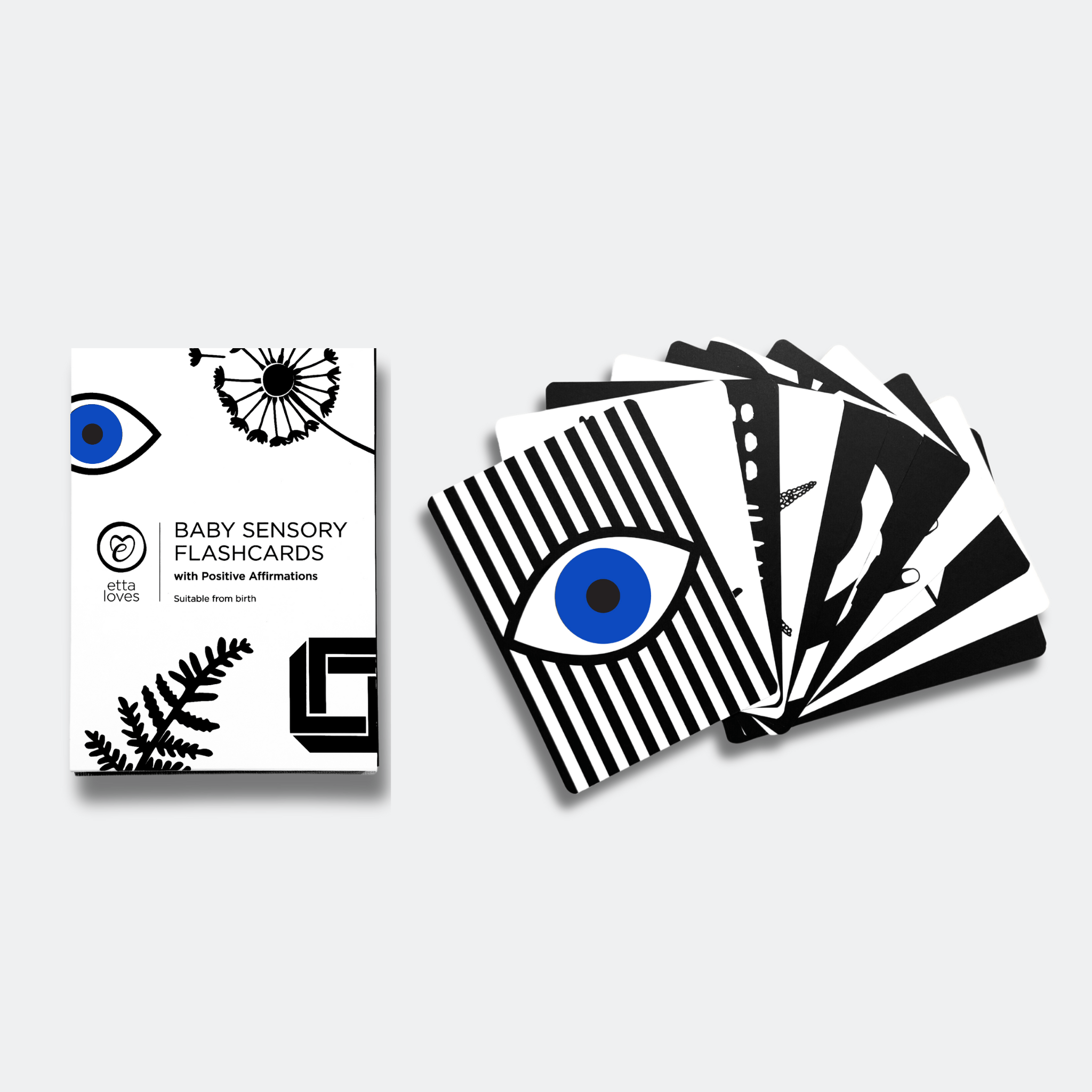 SENSORY FLASHCARDS WITH POSITIVE AFFIRMATIONS - designed for use from birth - Etta Loves