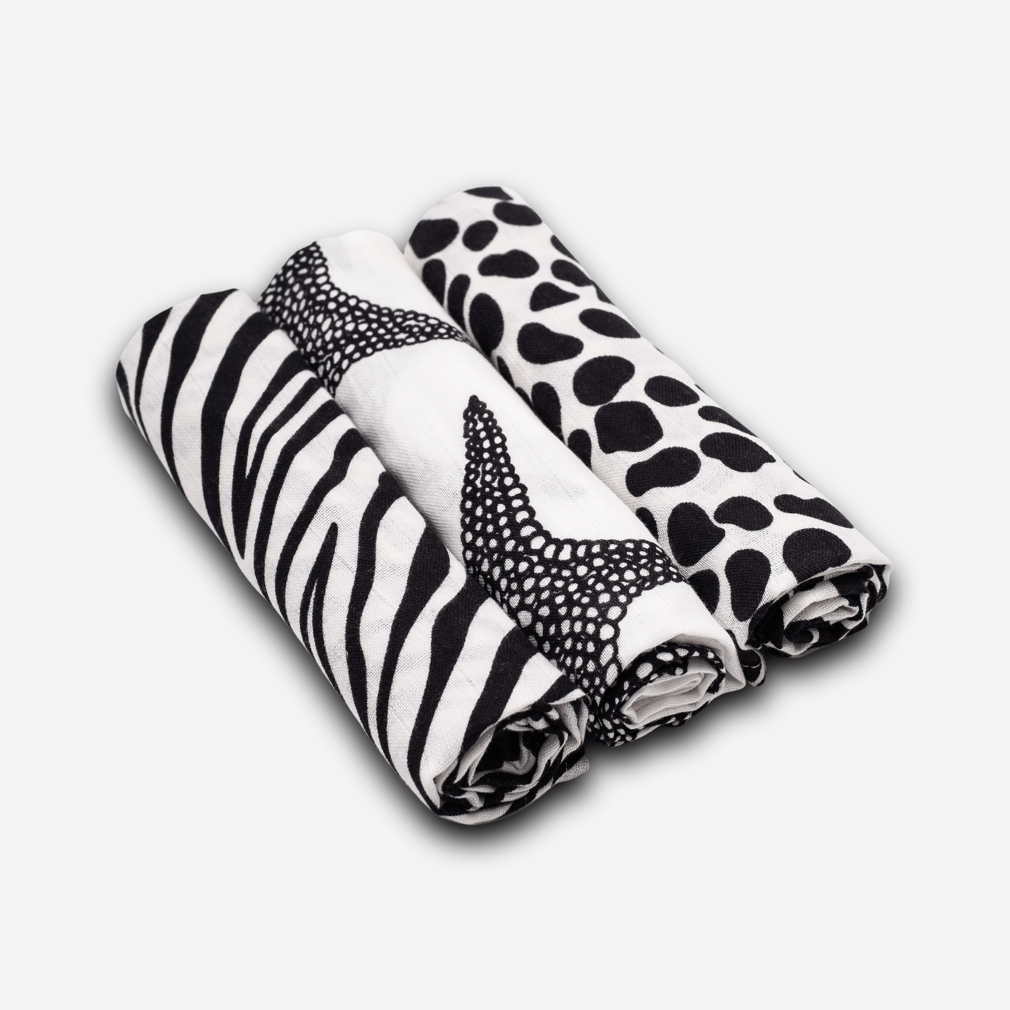 ANIMAL PRINT MUSLIN 3 - PACK - for newborn to 4 month old babies - Etta Loves