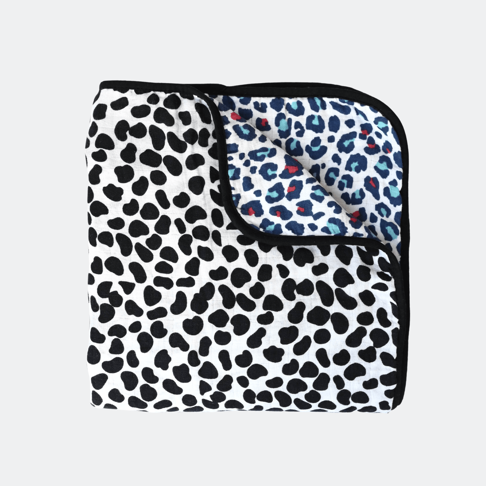 ANIMAL PRINT MUSLIN BLANKET reversible birth to 12 months