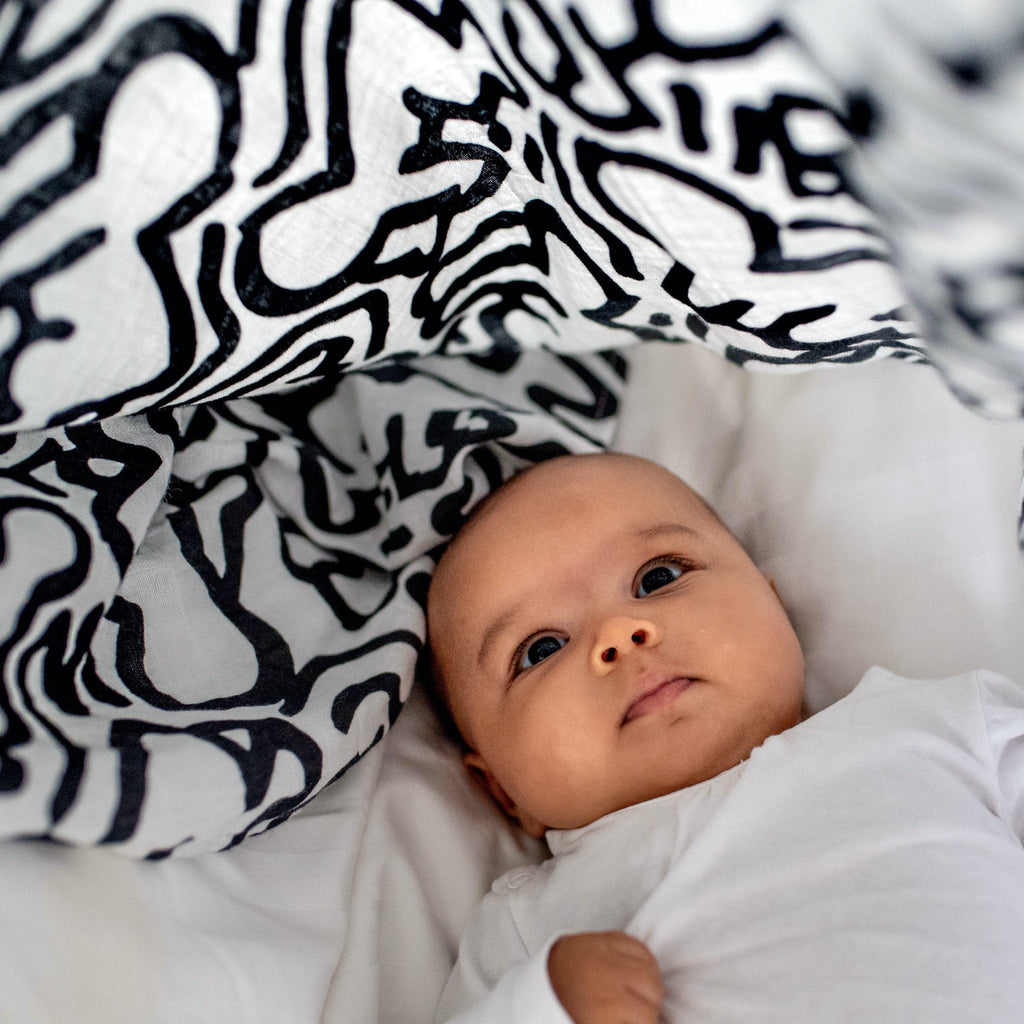 ETTA LOVES x KEITH HARING 2 - PACK MUSLIN SQUARES - for 0 to 4 months & 5+ month old babies - Etta Loves
