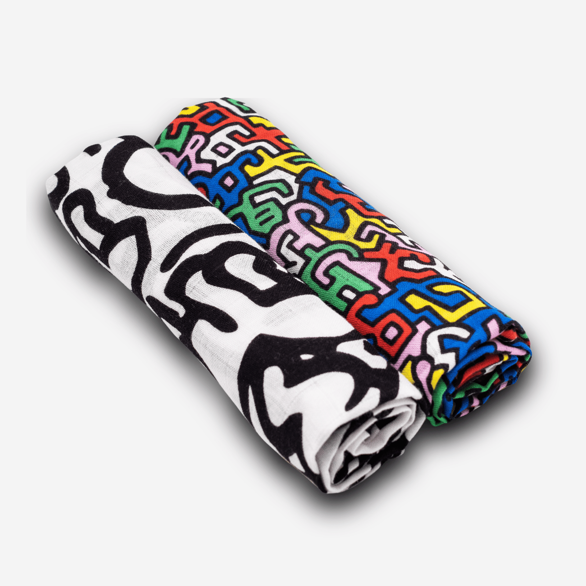 x KEITH HARING 2 PACK MUSLIN SQUARES birth to 12 months