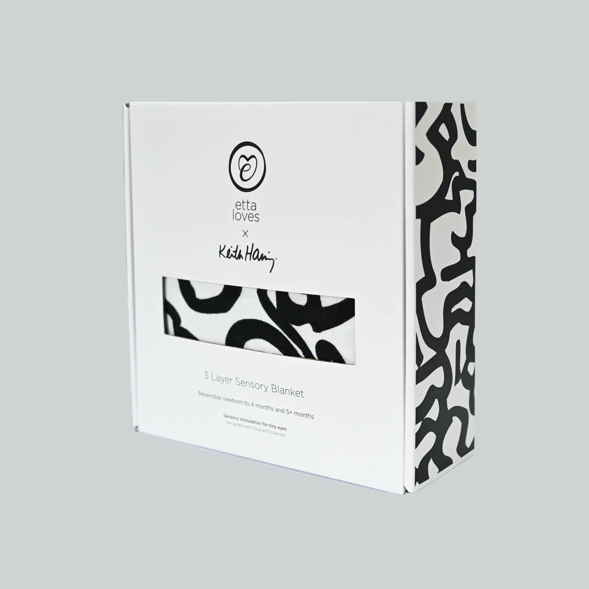 ETTA LOVES x KEITH HARING MUSLIN BLANKET - reversible newborn to 4 months / 5+ months - Etta Loves