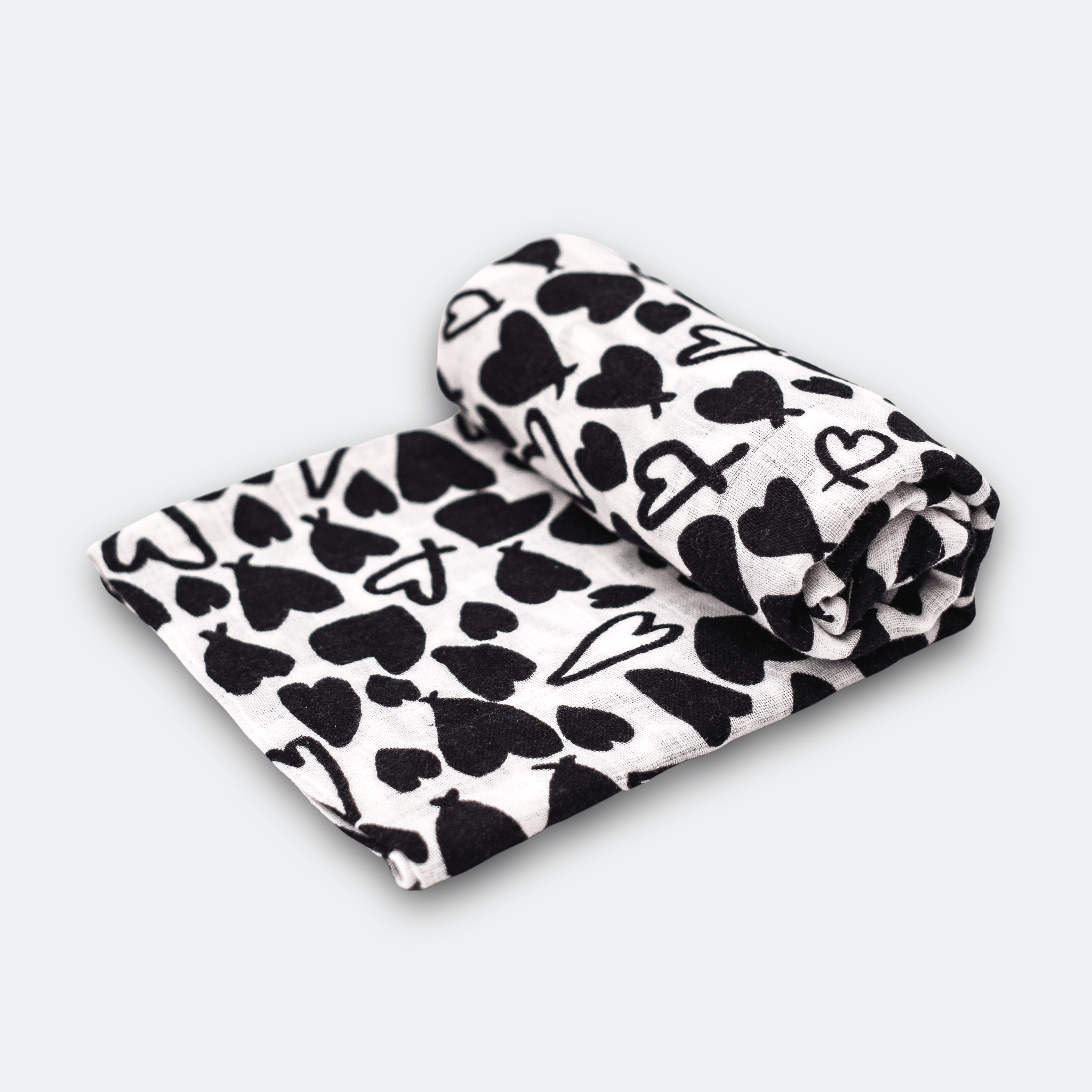 LOVE HEART SINGLE SENSORY MUSLIN - Designed for 0 - 4 month old babies - Etta Loves