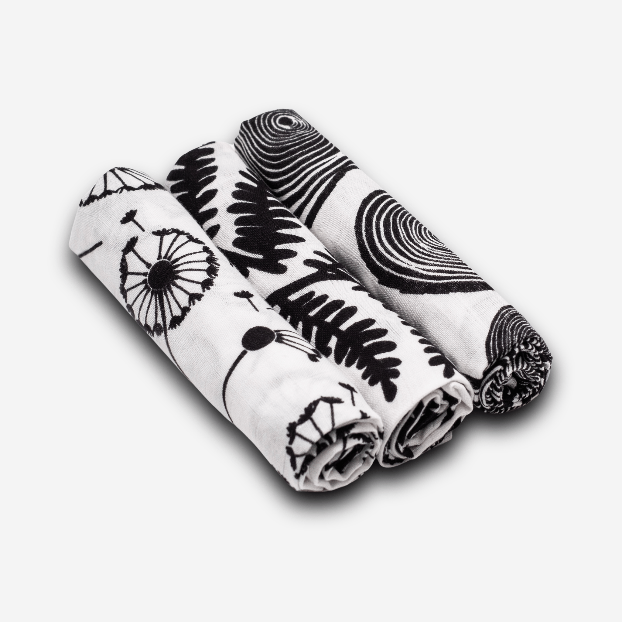PLANT PRINT 3 - PACK MUSLINS - for newborn to 4 month old babies - Etta Loves