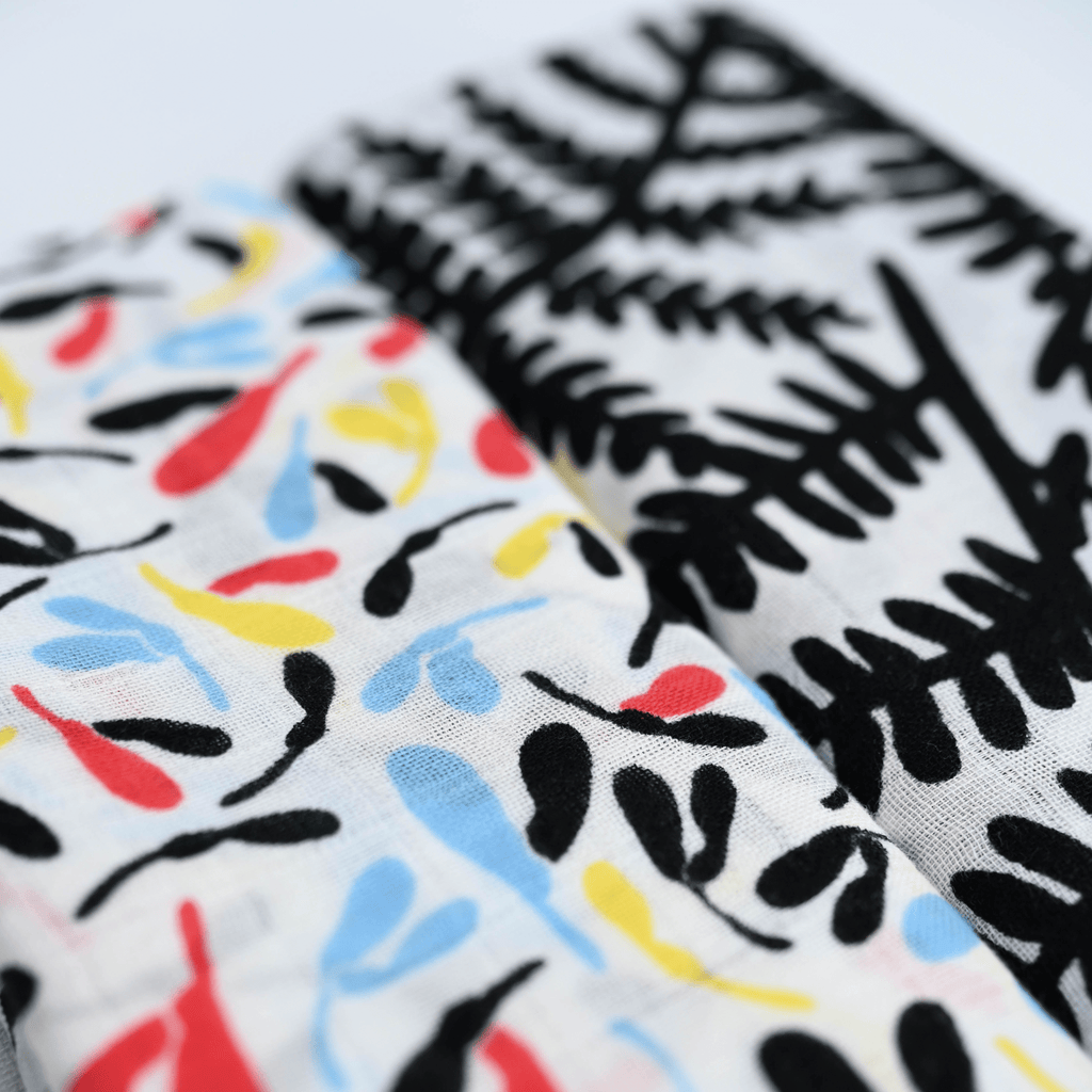 PLANT PRINT MUSLIN 2 - PACK - for 0 to 4 months & 5+ month old babies - Etta Loves