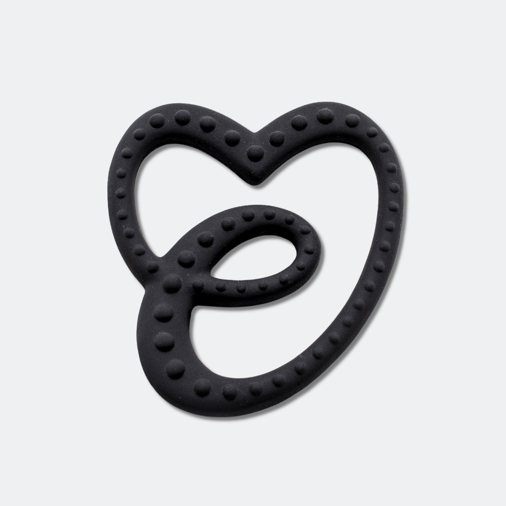 SENSORY TEETHER WITH MINI MUSLIN - BLACK/SYCAMORE (5+ month babies) - Etta Loves