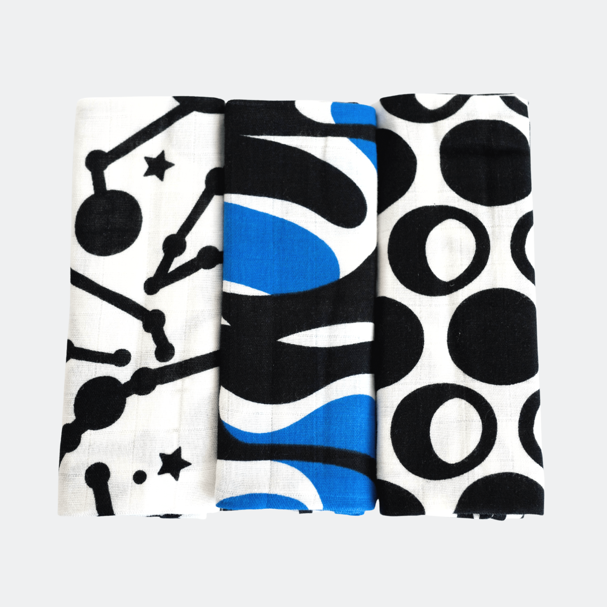 SKY PRINT MUSLIN 3 - PACK - for newborn to 4 month old babies - Etta Loves