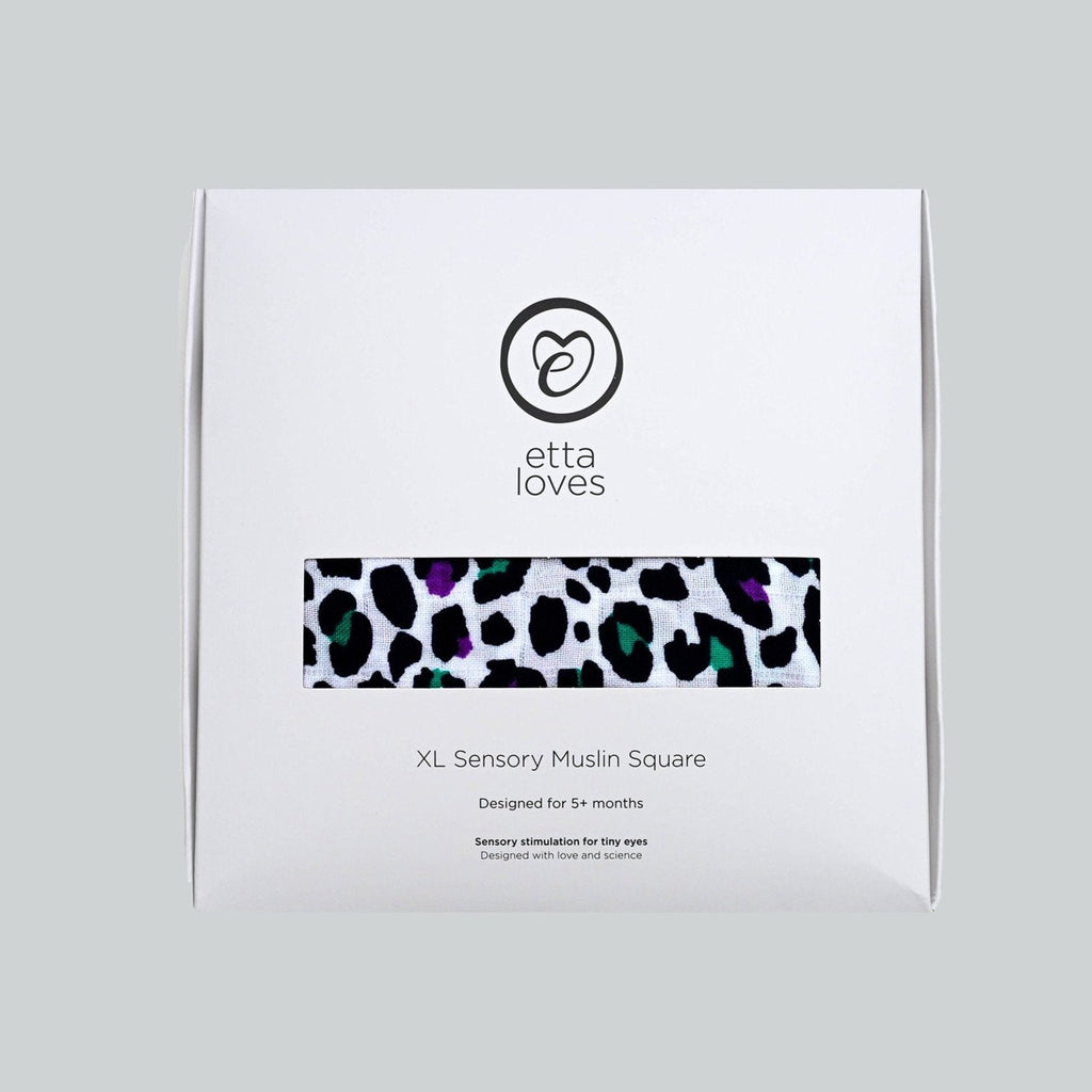 XL PURPLE LEOPARD MUSLIN - for 5+ month old babies - Etta Loves